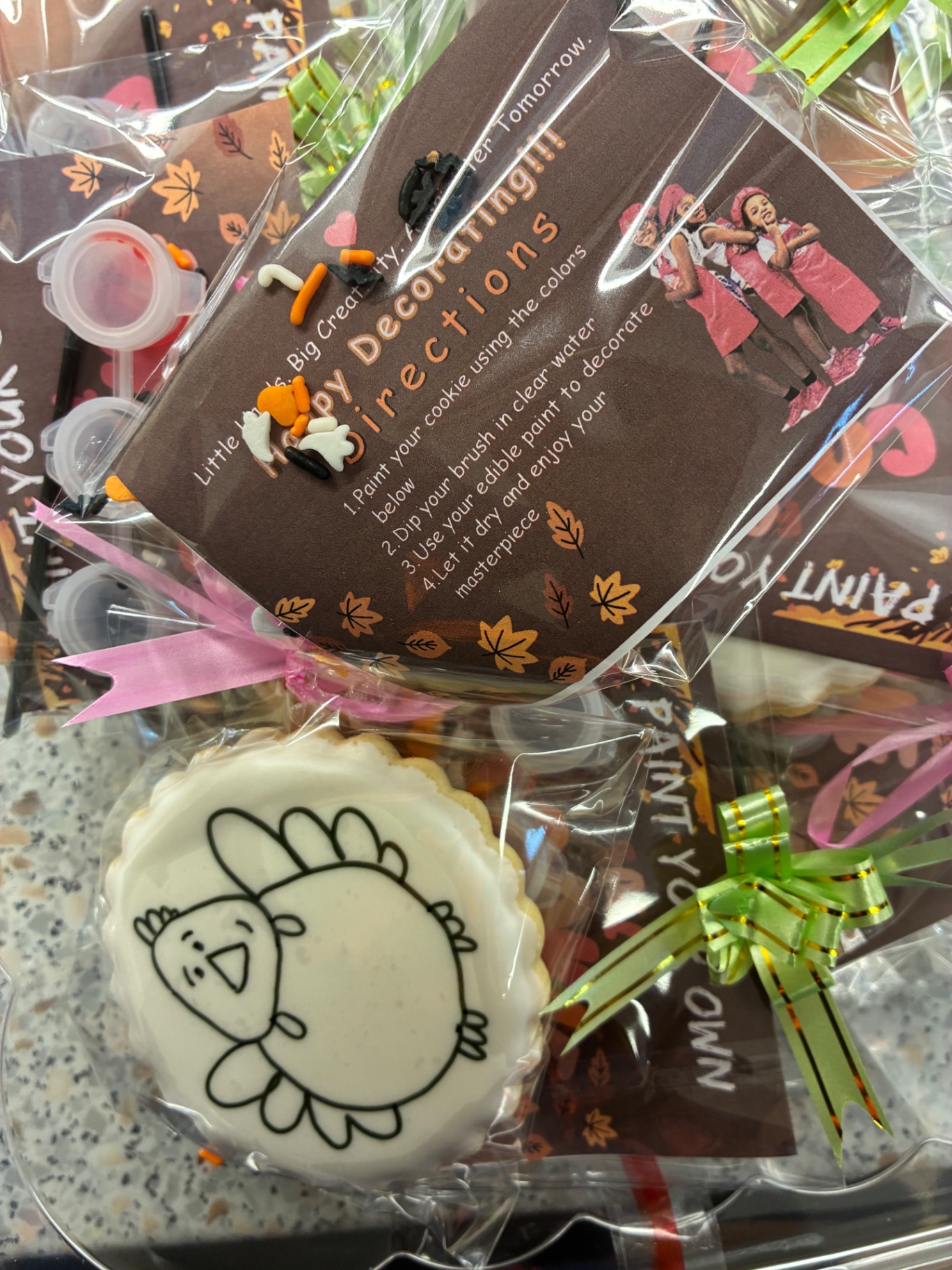 Cookie kit tag with decorating directions