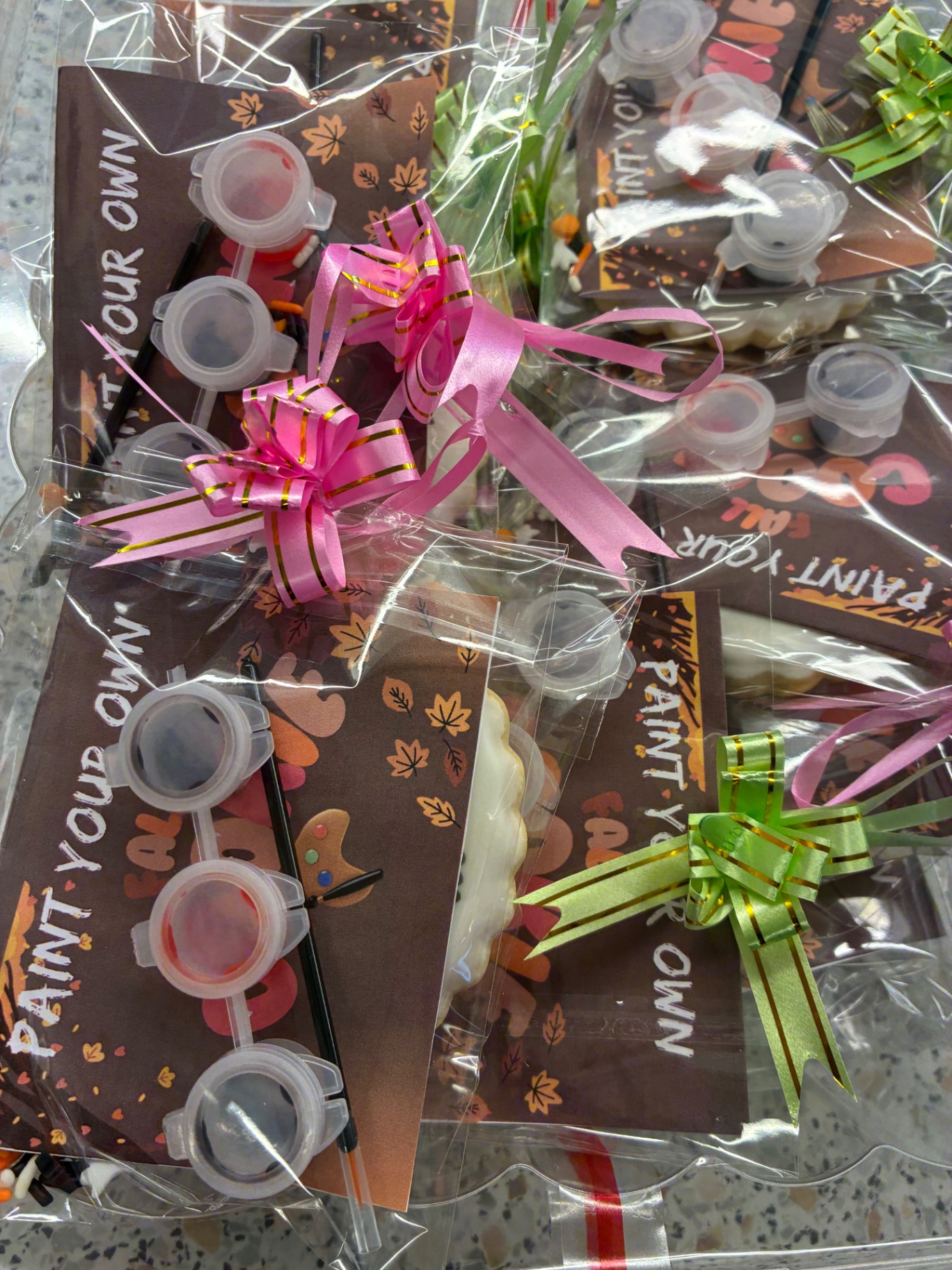Paint Your Own Cookie gift kits with colorful bows